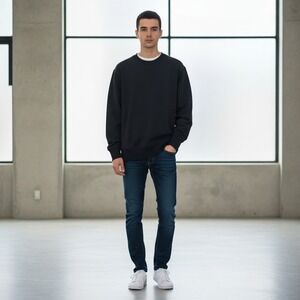 Adidas Mens Sweatshirt‎ Black Crew Neck Pullover XS Extra Small NWT